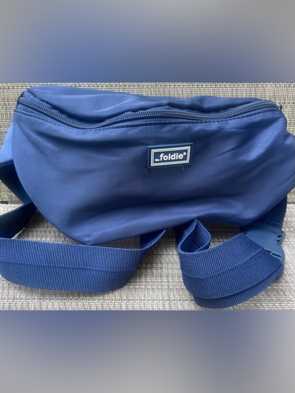 The Foldie Crossbody Navy Blue RFID Safe Belt Bag Fanny Pack Travel Pouch